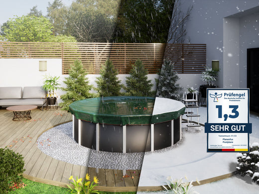 Poolabdeckung rund mit Allwetterschutz
