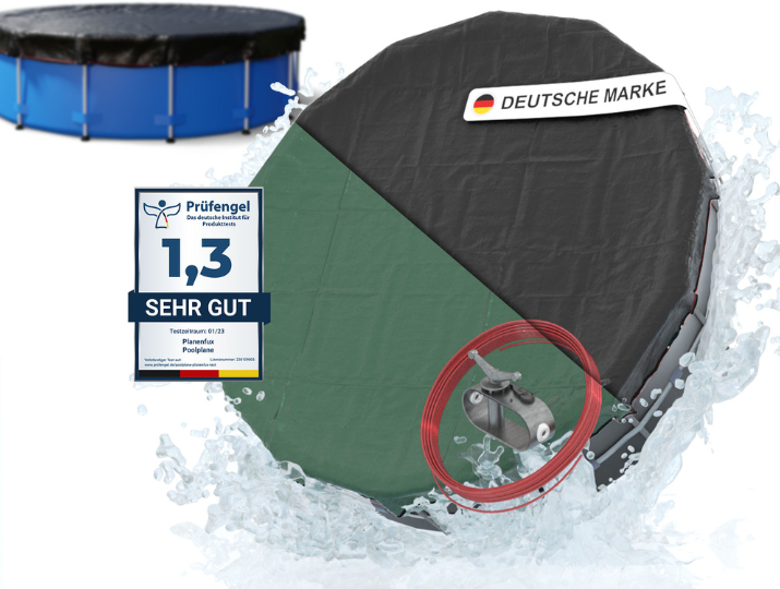 Poolabdeckung rund - grün - Ø340 - 820cm Planenfux