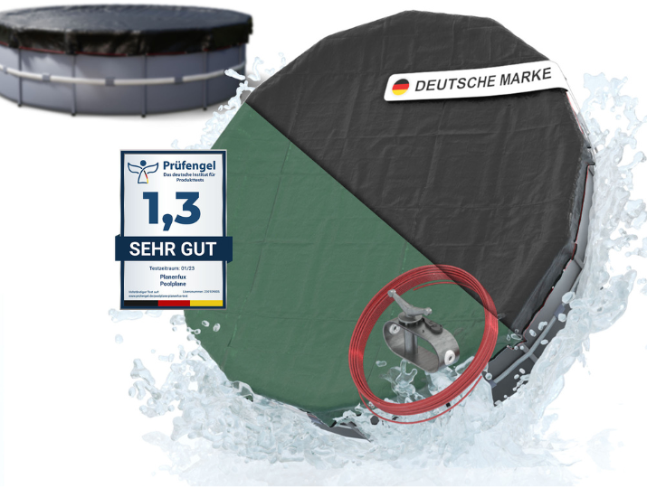 Poolabdeckung rund - grün - Ø340 - 820cm Planenfux