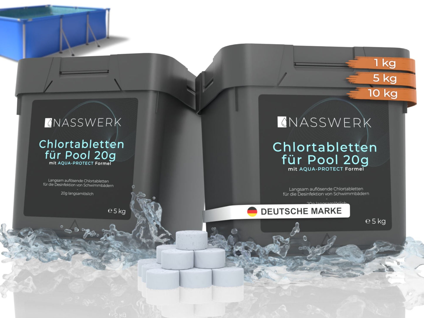 Chlortabletten - 20g langsamlöslich Nasswerk