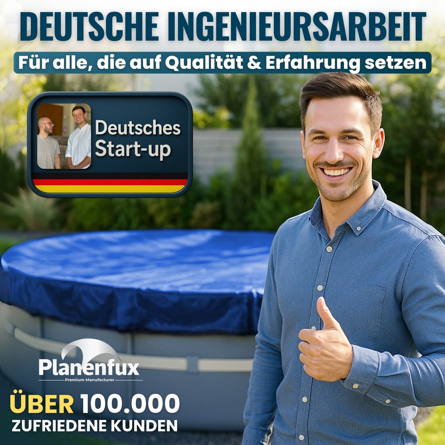 Poolabdeckung rund Ø340 - 820cm Planenfux