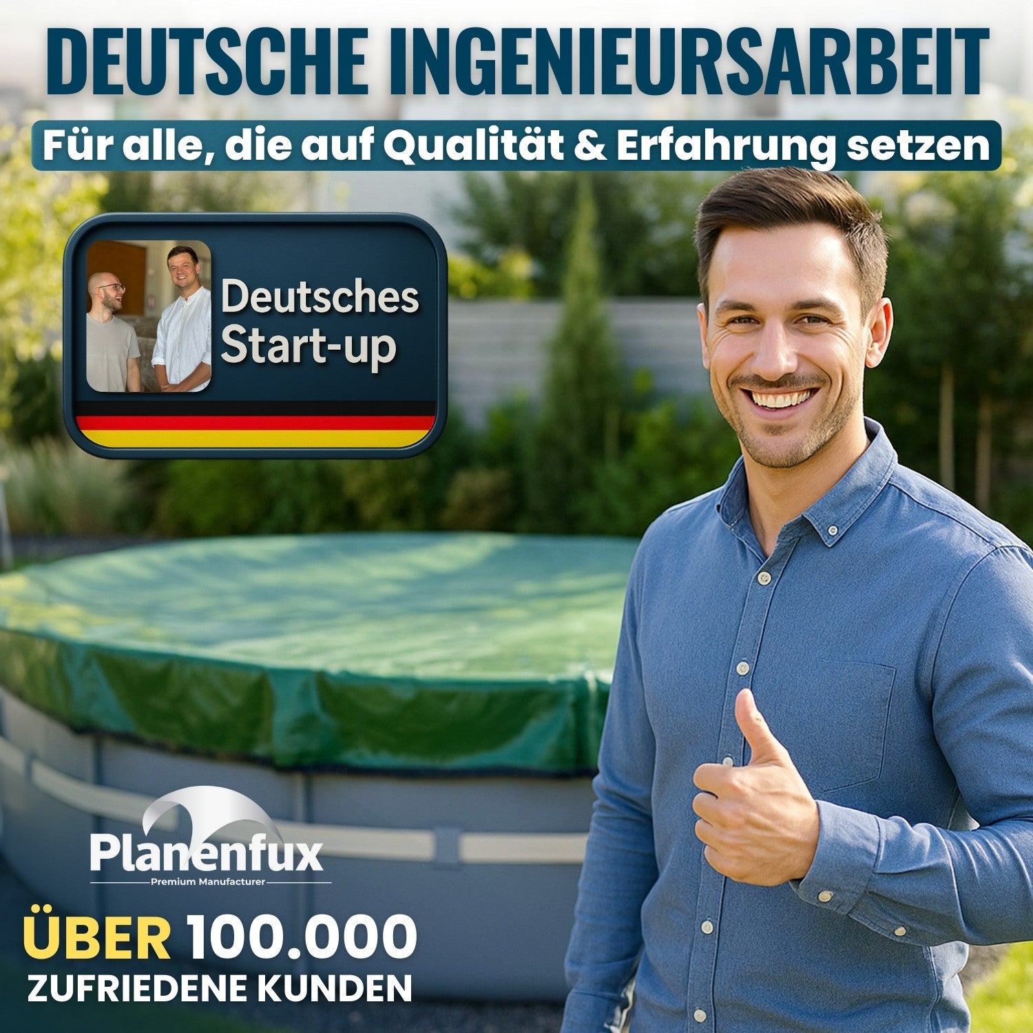 Poolabdeckung rund Ø340 - 820cm  Planenfux