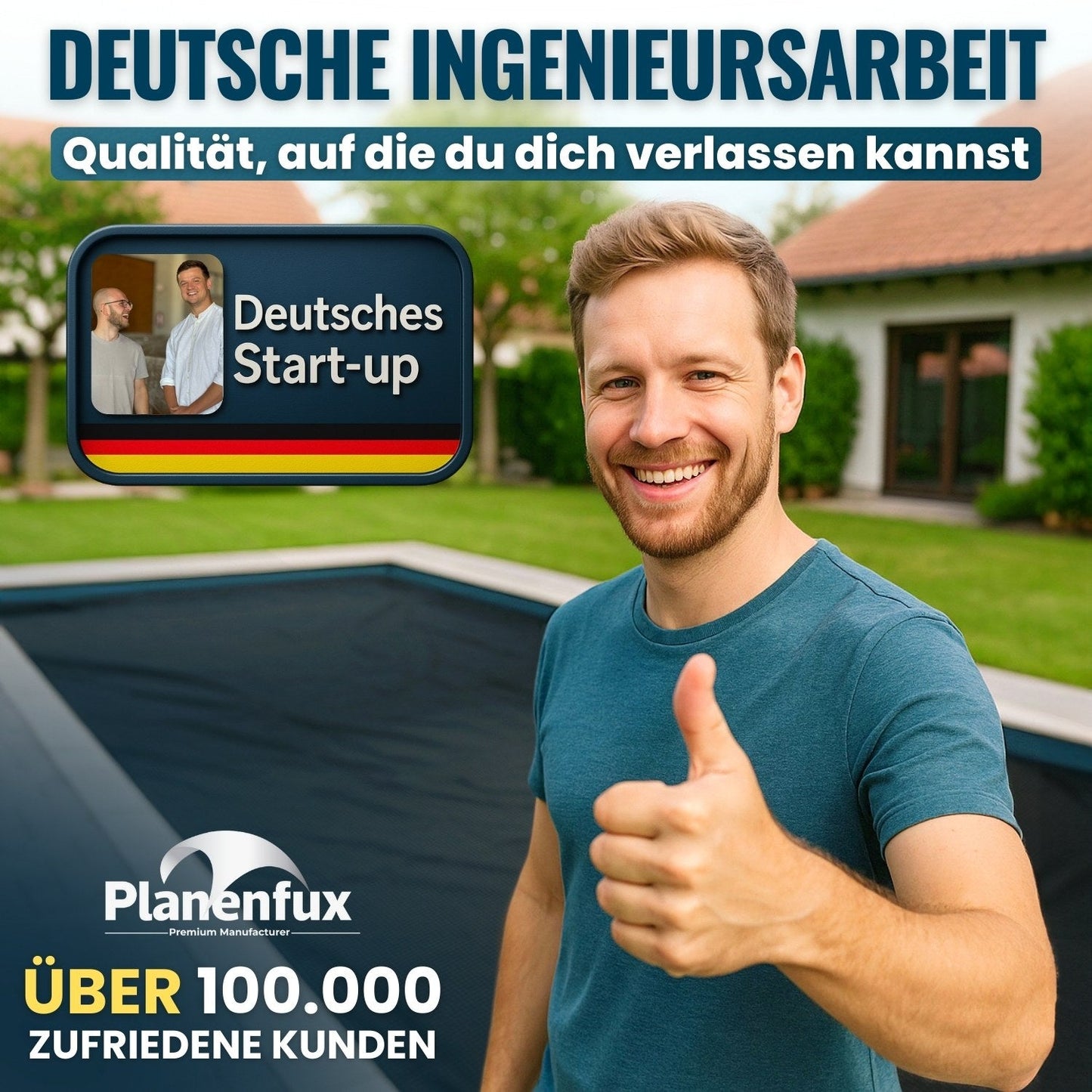 Solarplane Schwarz rechteckig Planenfux