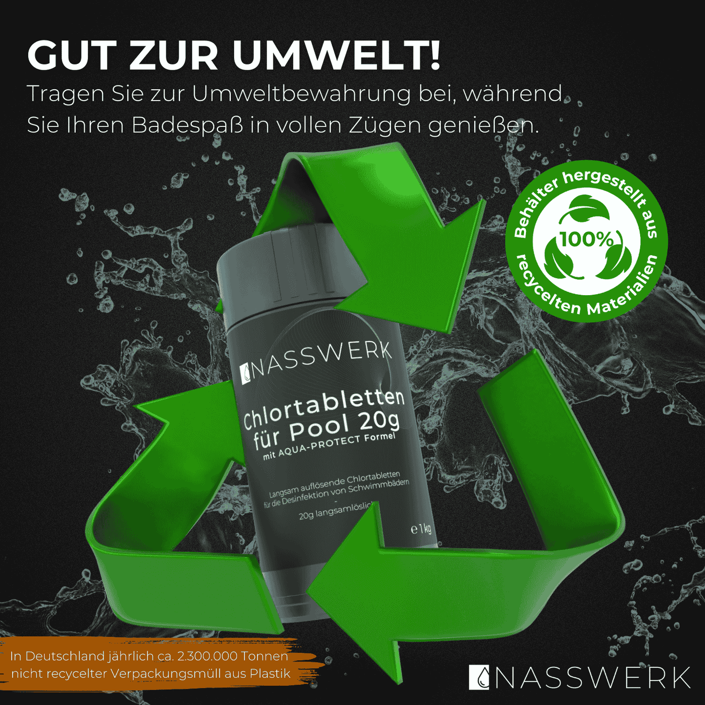 Chlortabletten - 20g langsamlöslich Nasswerk