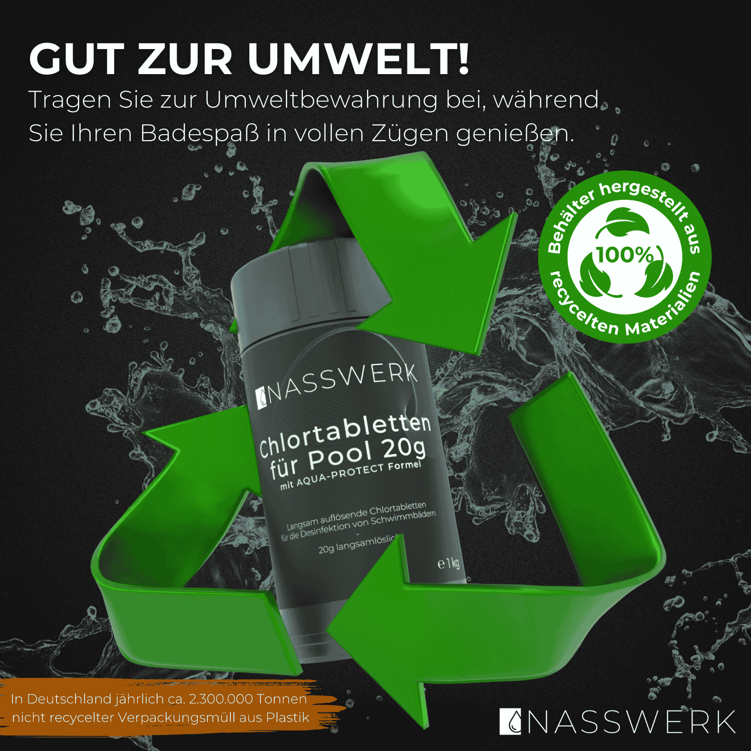 Chlortabletten - 20g langsamlöslich Nasswerk