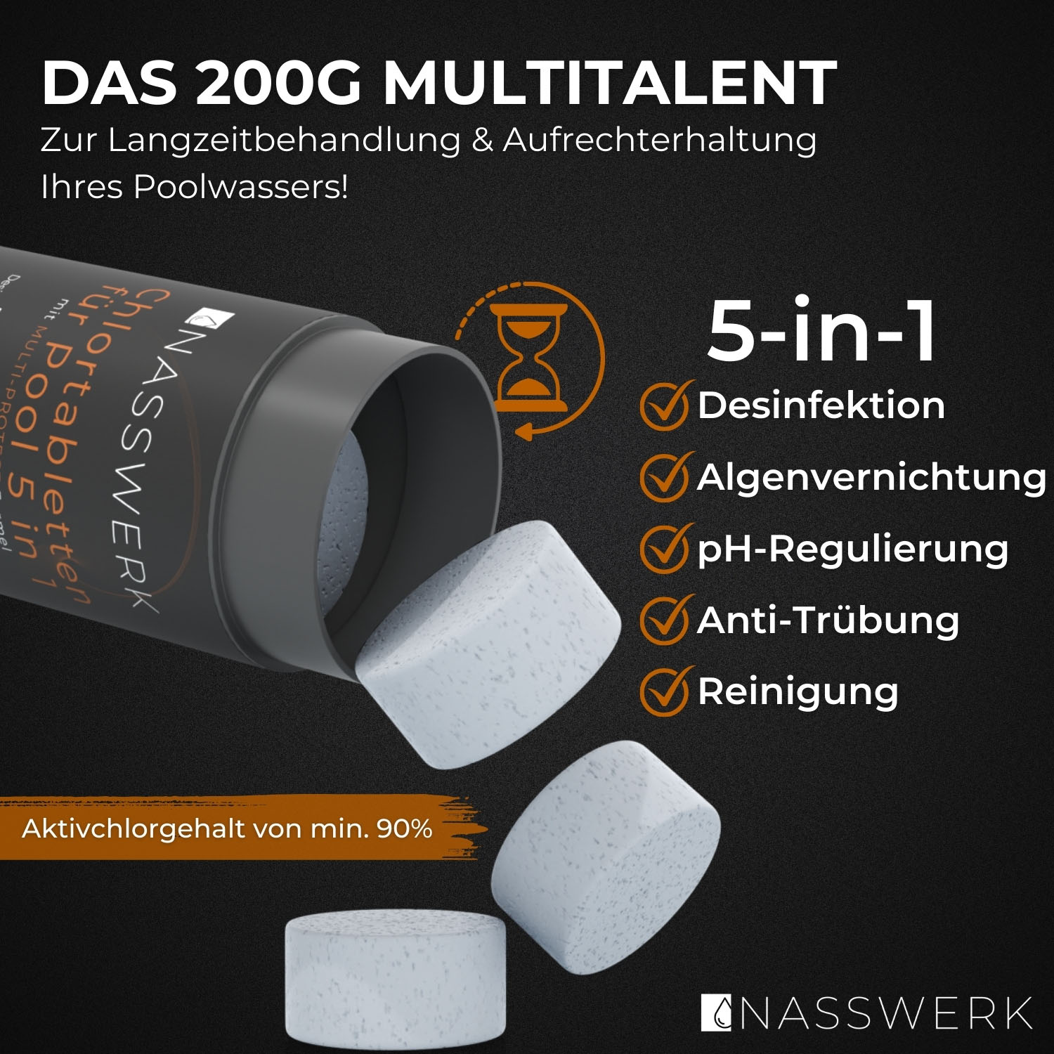 Multitabs 5-in-1 - 200g langsamlöslich (5 Kg) Nasswerk