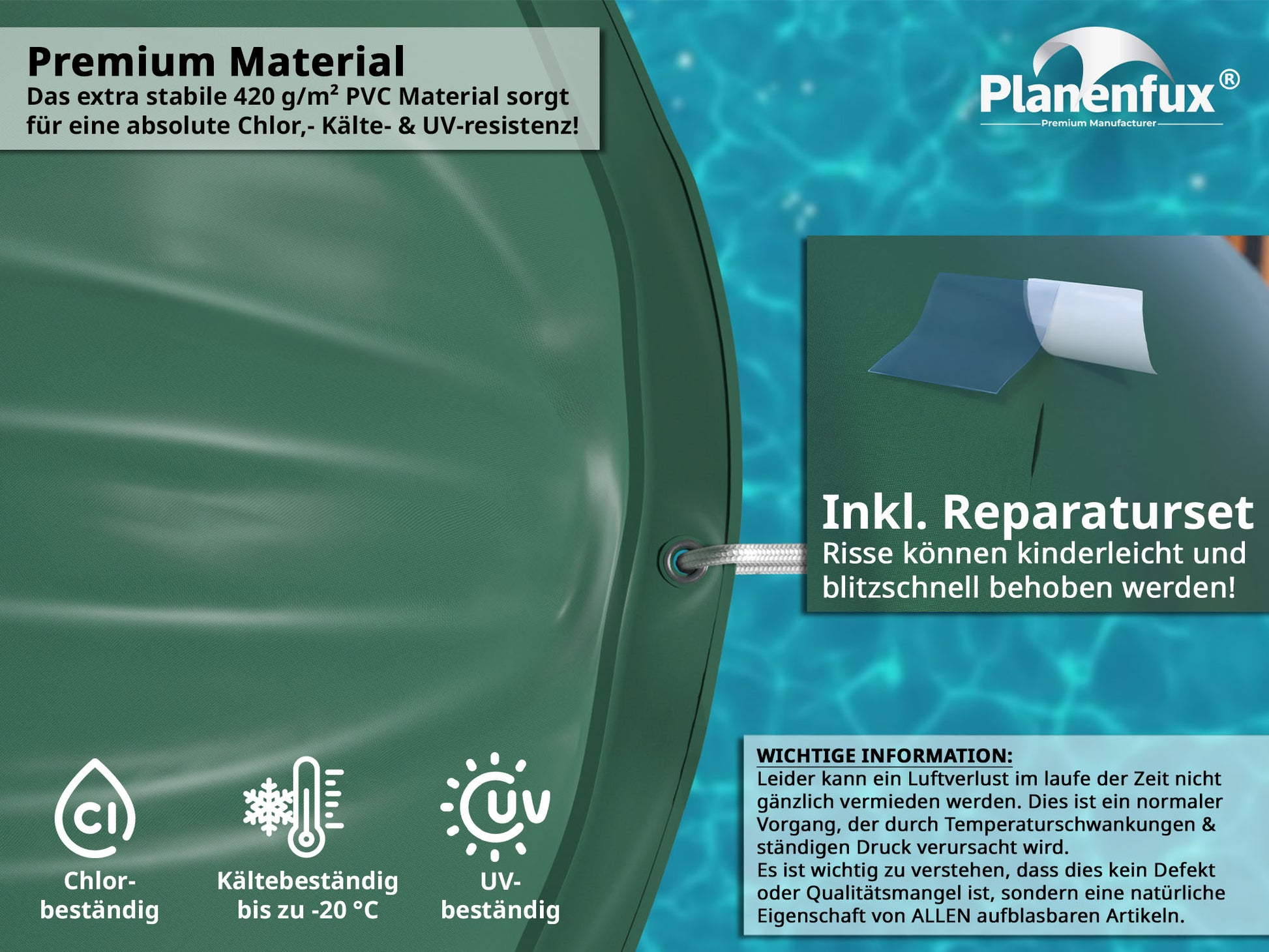 Planenfux® Poolkissen XXL Planenfux
