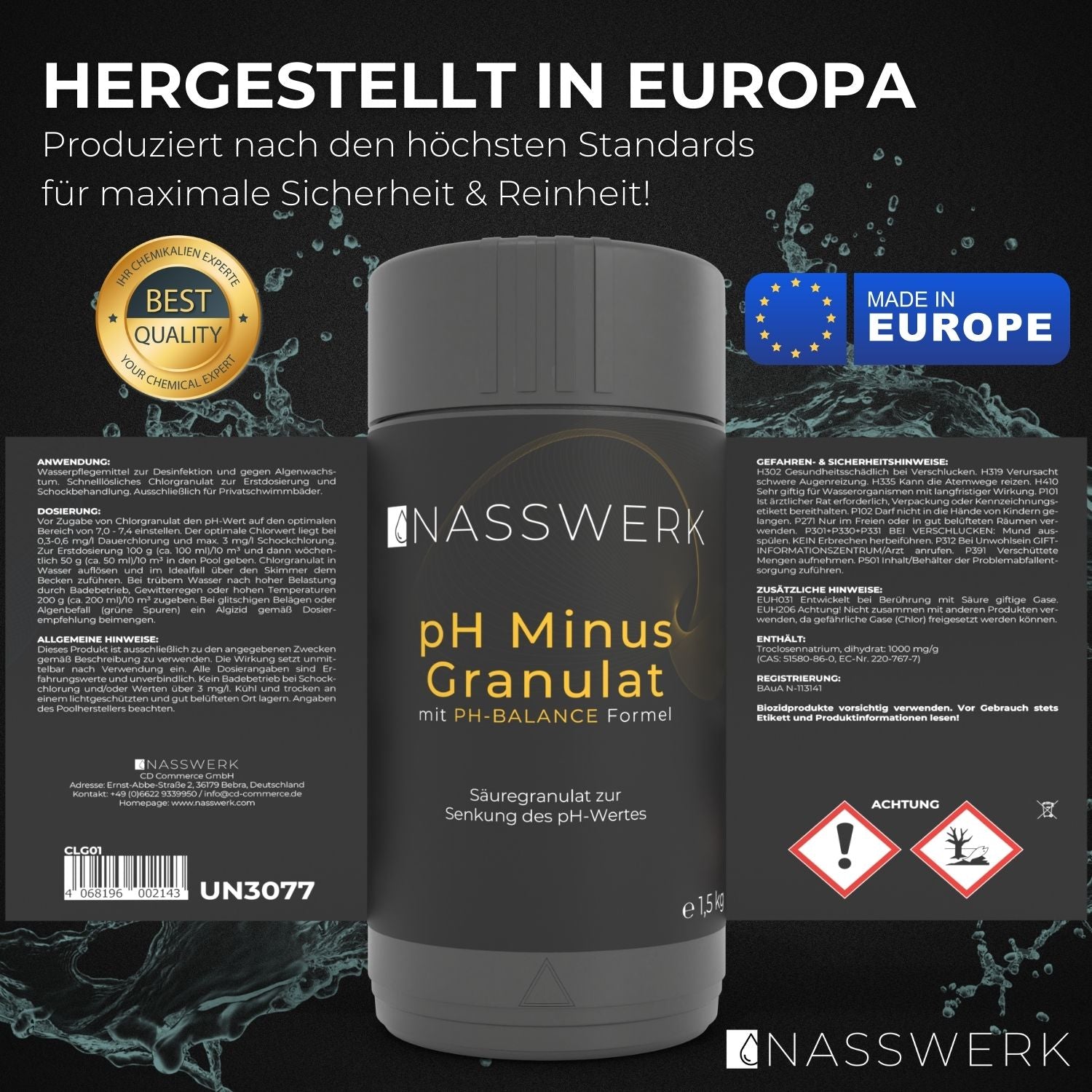 pH-Minus Granulat (1,5 Kg) Nasswerk