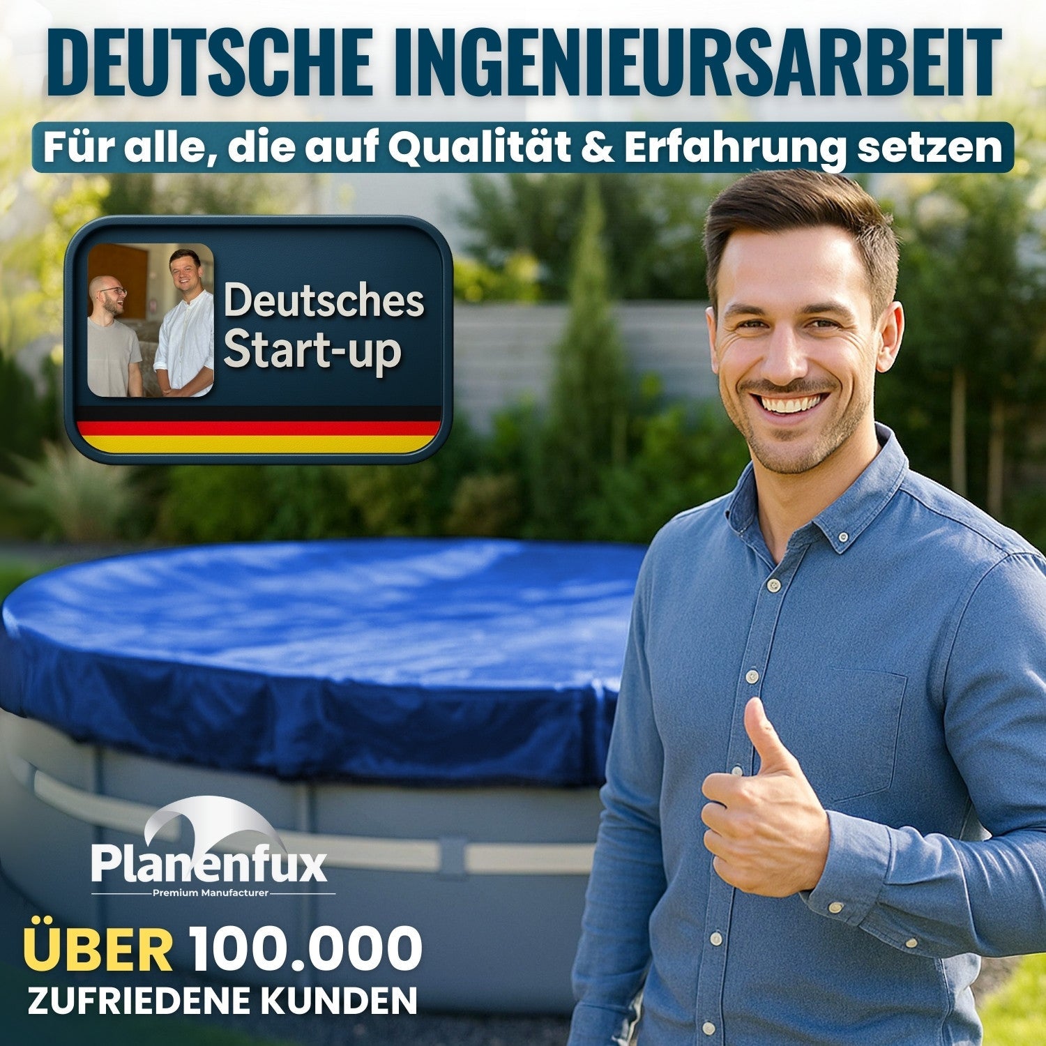 Poolabdeckung rund Ø340 - 820cm  Planenfux