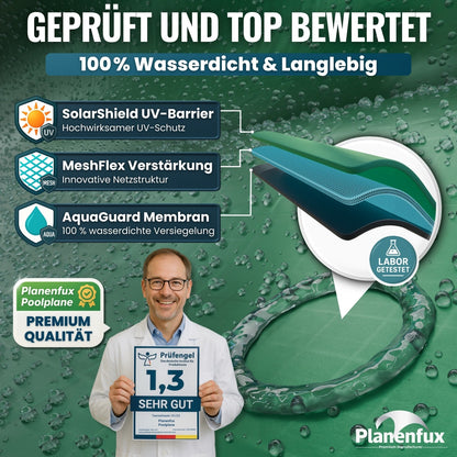 Poolabdeckung rechteckig - grün Planenfux