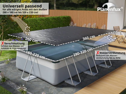 Poolabdeckung rechteckig - grün Planenfux