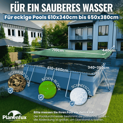 Poolabdeckung rechteckig - grün Planenfux