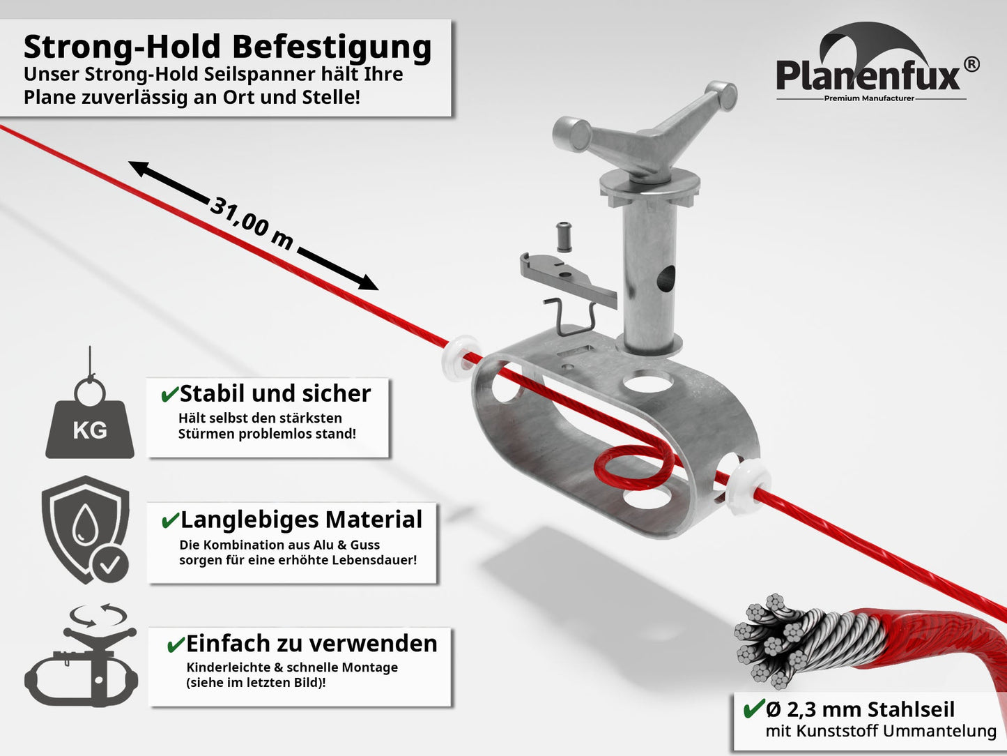 Drahtspanner inkl. Drahtseil